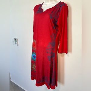 Michael K Red Long Sleeved Dress
